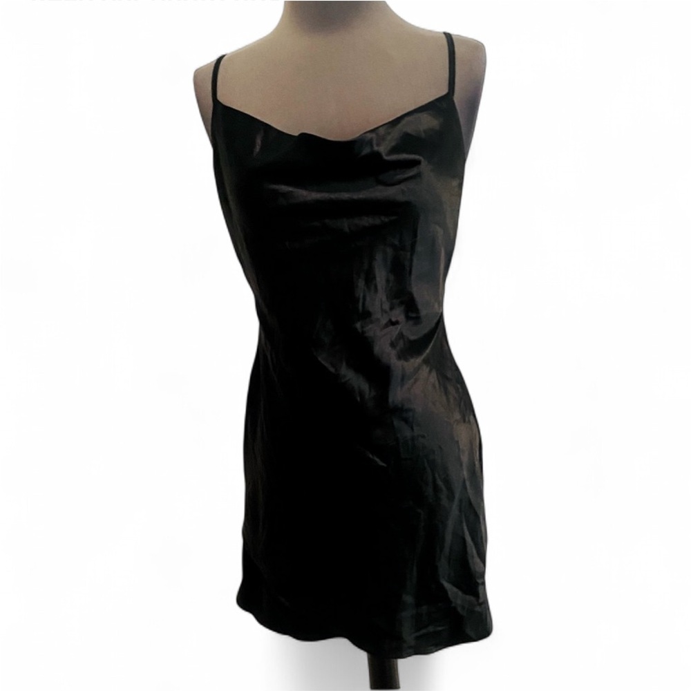 CLOUD TEN LBD BLACK SPAGHETTI STRAP SLEEVELESS MINI DRESS SIZE MEDIUM NEUTRAL